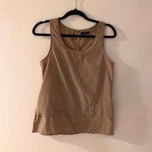 Gap XS taupe polka dot tank